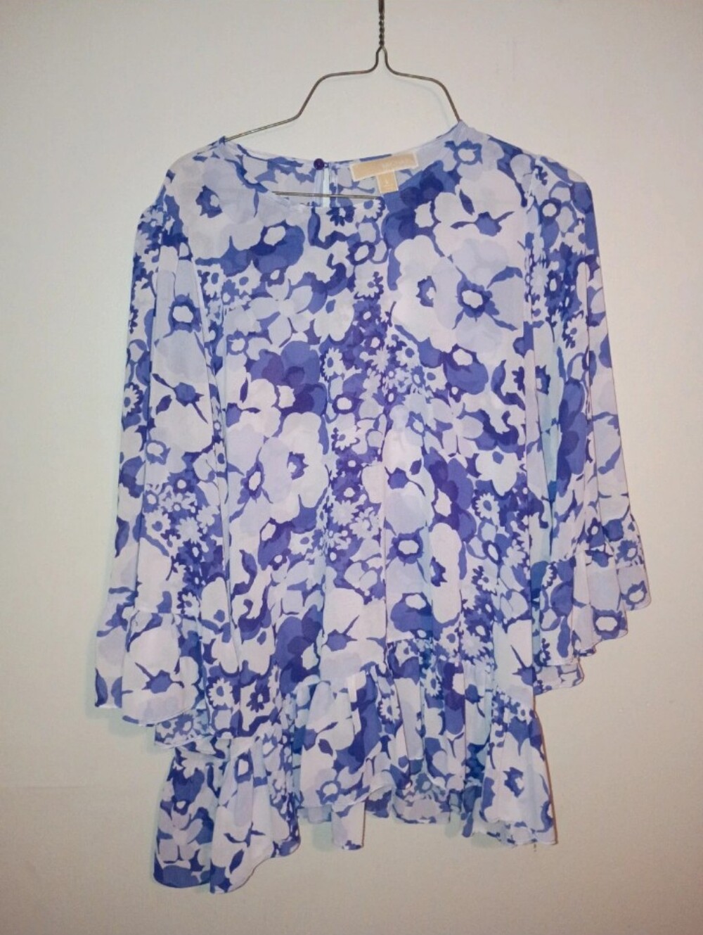 Michael Kors Purple and White Floral Blouse